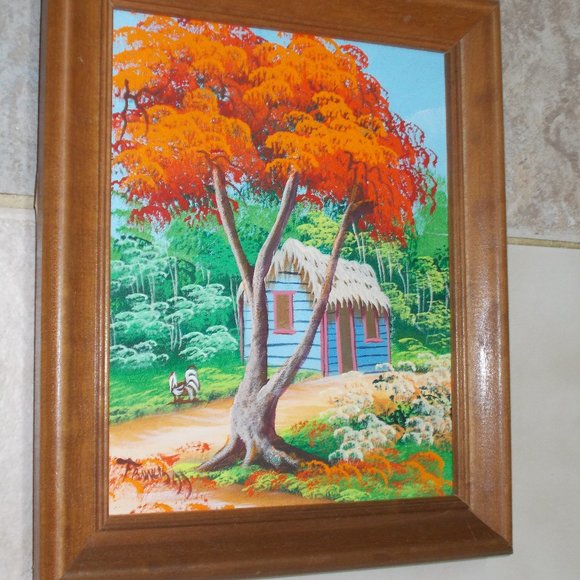 Other - Vintage Farm Living acrylic painting 8"x10" signed & framed in wood frame